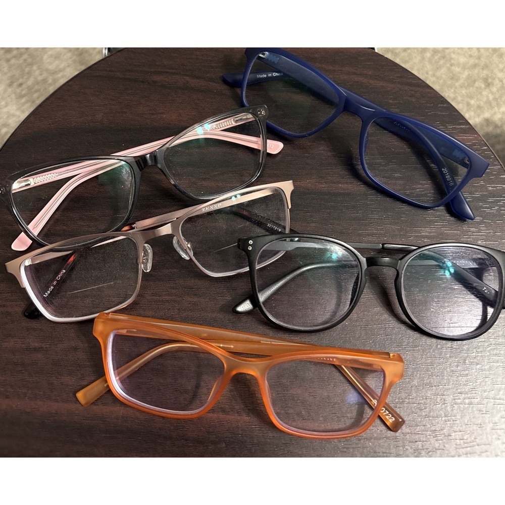 Lot Of Five Assorted Zenni Eyeglass Frames